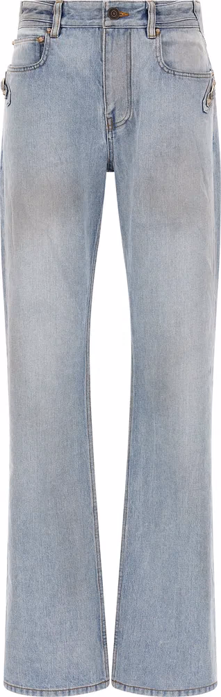 Balenciaga Blue Cotton Straight-Leg Jeans