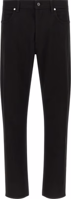 Black Cotton Straight-Leg Jeans
