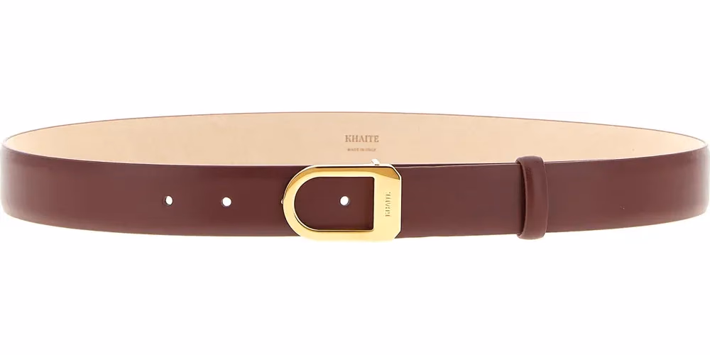Khaite Bordeaux Calfskin Regular Belt