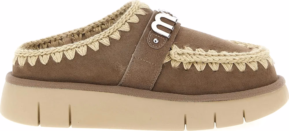 Mou Brown Lambskin Clogs