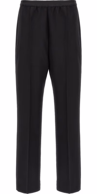Black Virgin Wool Casual Pants