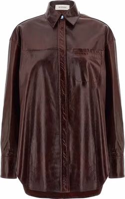 Bordeaux Lamb Leather Blouse
