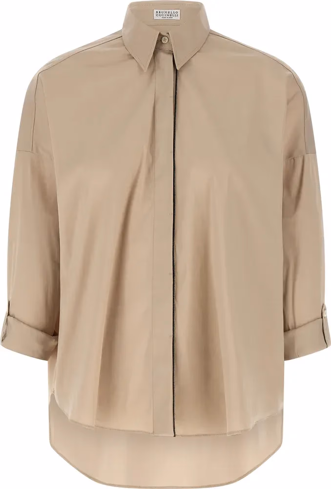 Brunello Cucinelli Beige Cotton Blouse