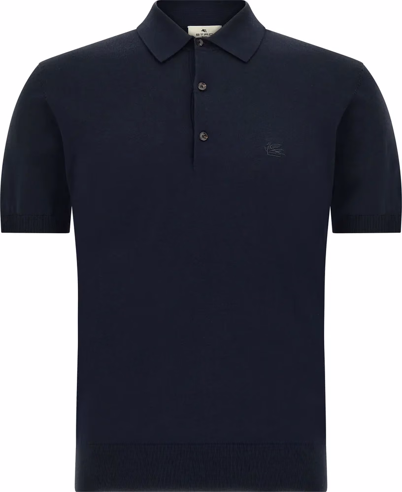 Etro Blue Cotton Polo Shirt