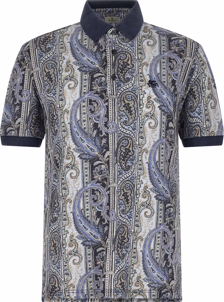 Etro Blue Cotton Polo Shirt