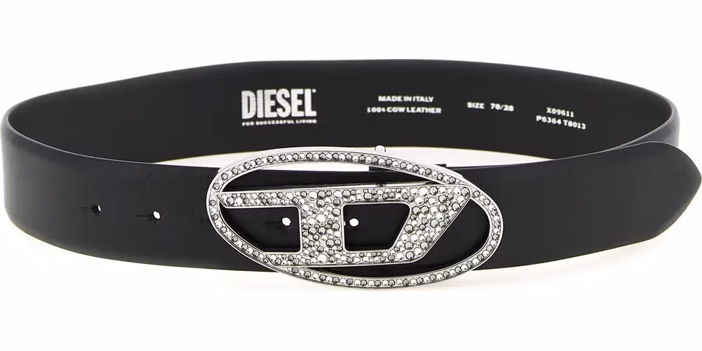 Diesel Black Leather Regular Belt