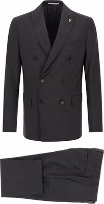 Gray Viscose Two-Piece Suit