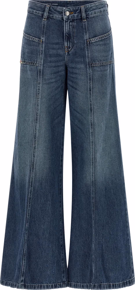 Diesel Blue Cotton Flared Jeans
