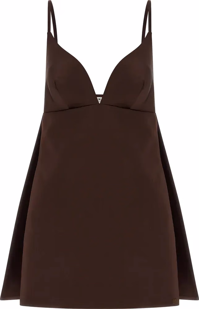 Elisabetta Franchi Brown Polyester Short Dress