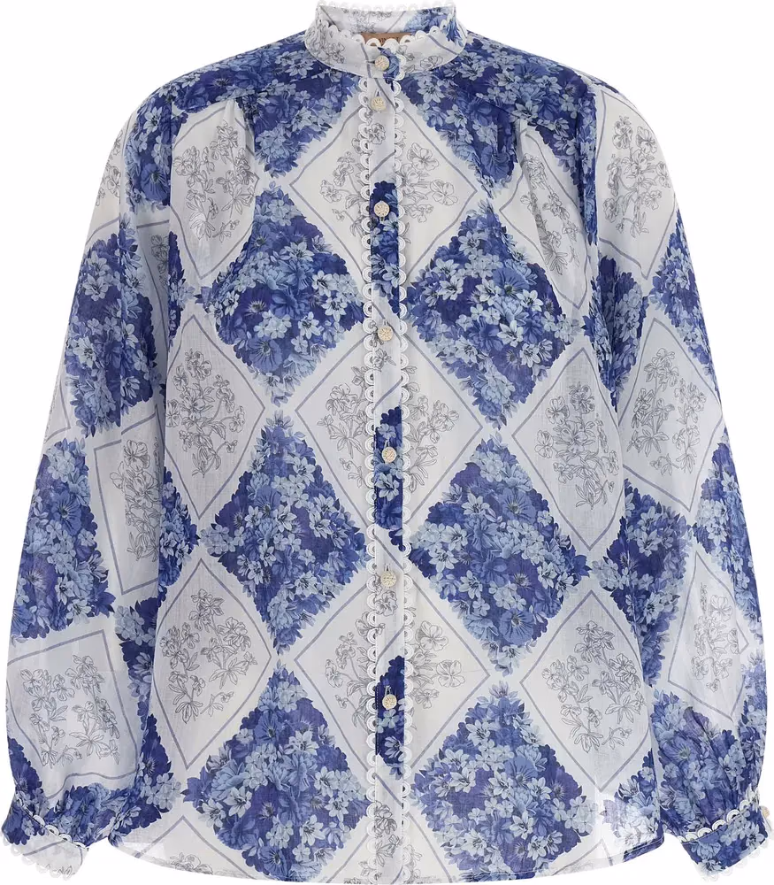 Twinset Blue Stingray Leather / Ray Skin Blouse