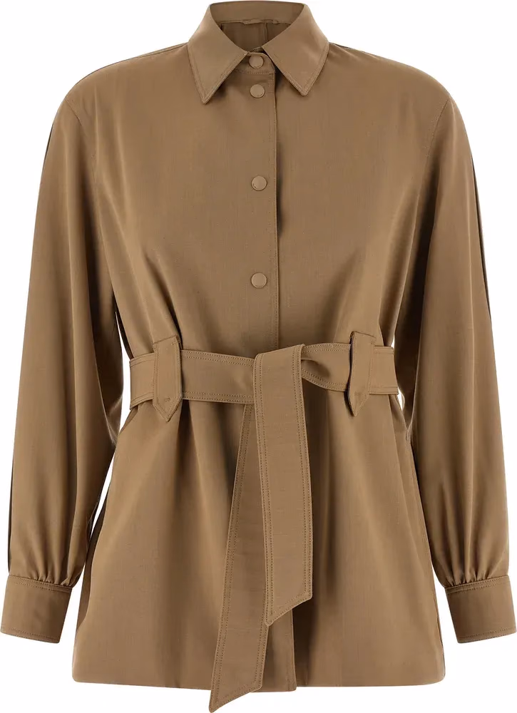 Max Mara Beige Virgin Wool Blouse