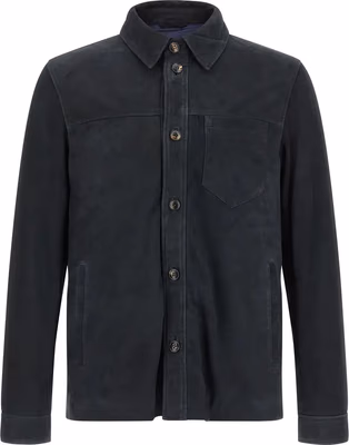 Blue Leather Leather Jacket