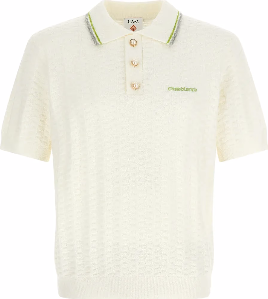 Casablanca White Cotton Polo Shirt