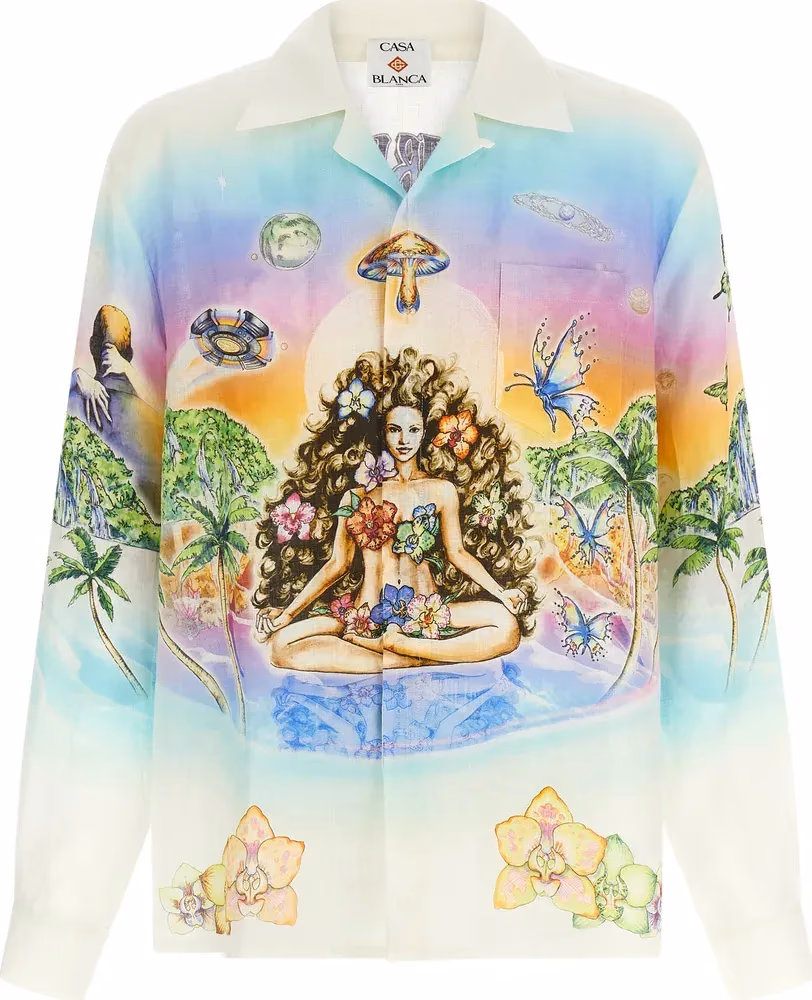 Casablanca Multicolor Linen Blouse