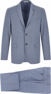 Blue Polyester Two-Piece Suit