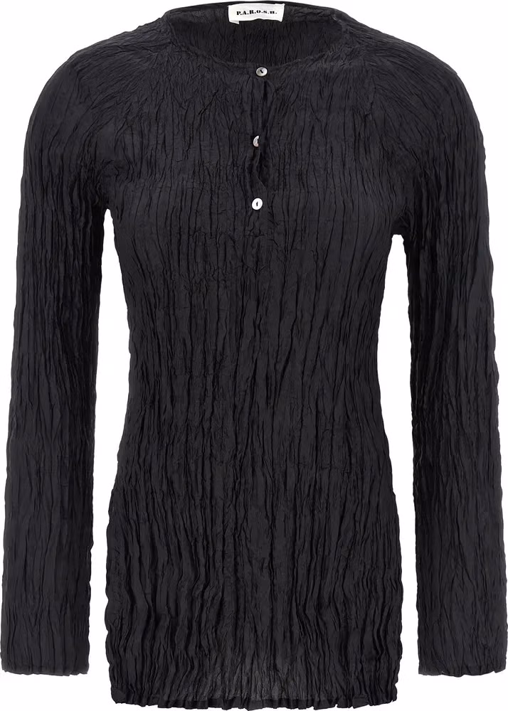 P.A.R.O.S.H. Black Silk Blouse