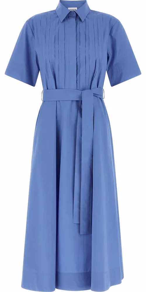 P.A.R.O.S.H. Blue Cotton Midi Dress