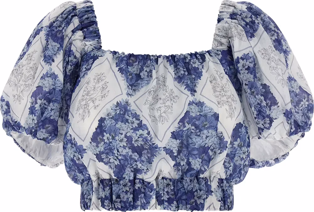 Twinset Blue Ramie Blouse