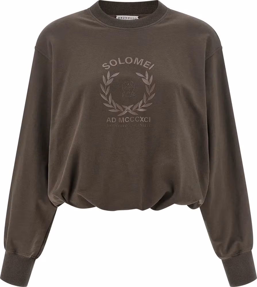 Brunello Cucinelli Brown Cotton Sweatshirt
