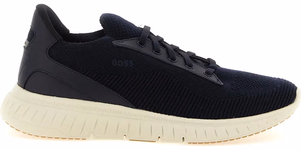 Hugo Boss Blue Cowhide Athletic Sneakers