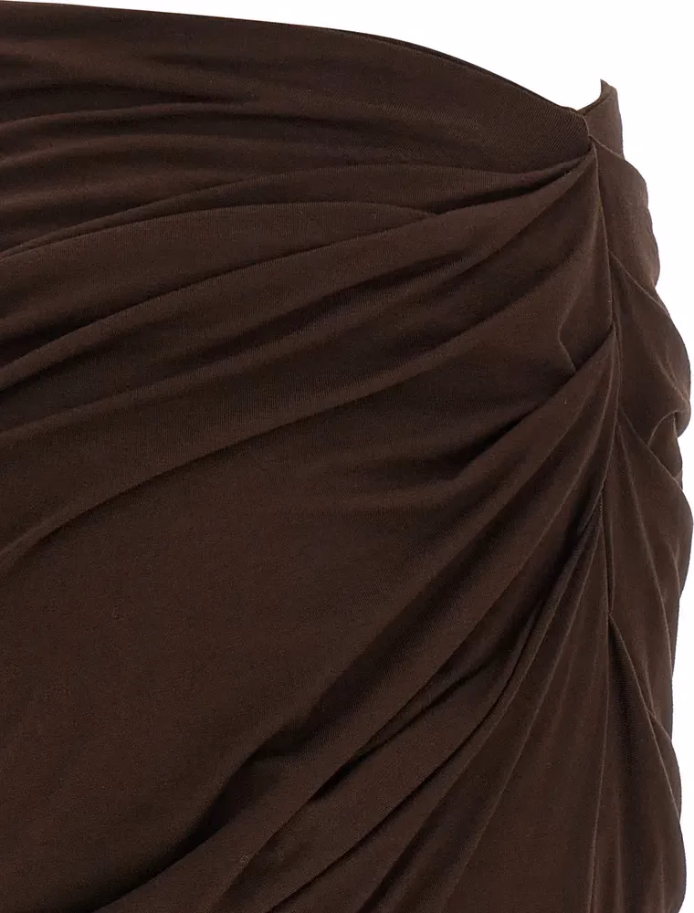 Entire Studios Brown Viscose Mini Skirt