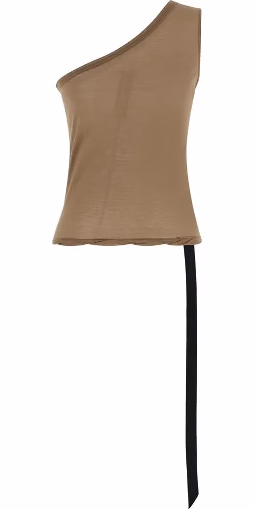 DRKSHDW Beige Cotton Sleeveles T-Shirt