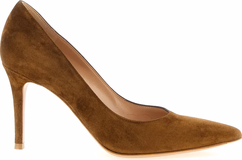 Gianvito Rossi Brown Suede Leather High Heel Pumps