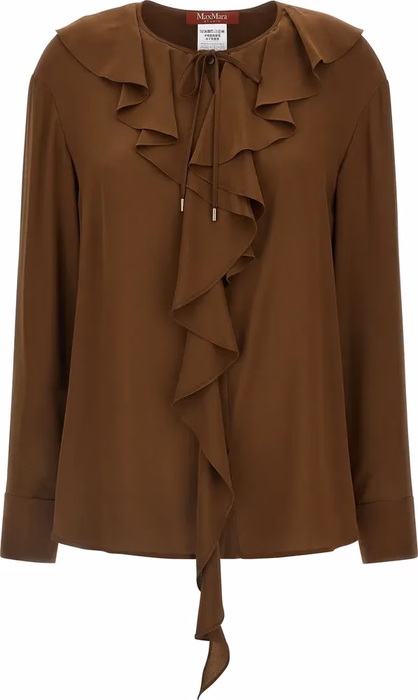 Max Mara Brown Silk Blouse