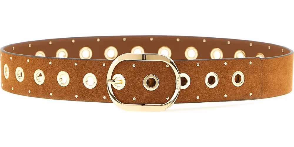 PINKO Brown Lamb Leather Regular Belt