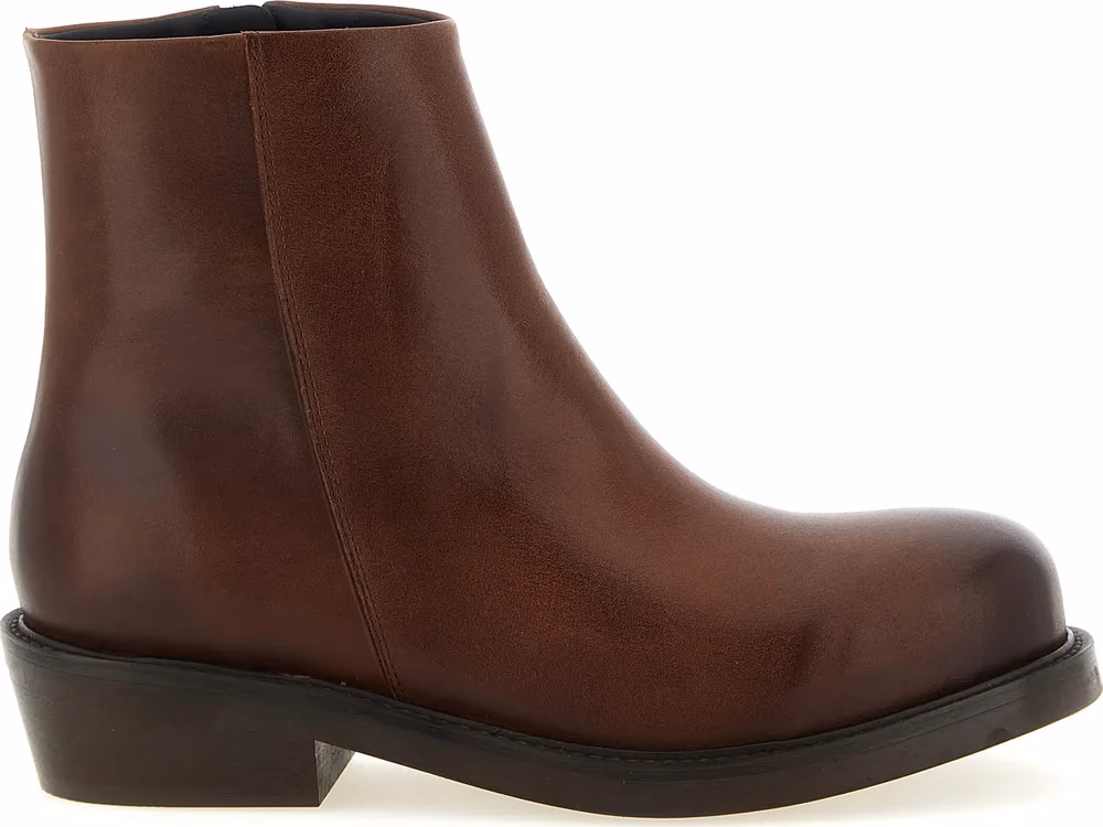 SÉFR Brown Calfskin Ankle Boots