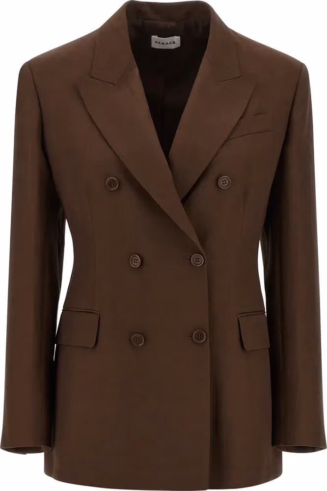P.A.R.O.S.H. Brown Viscose Blazer