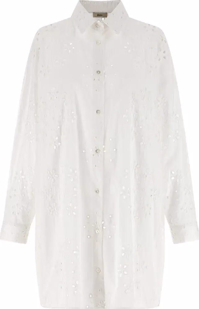 Herno White Cotton Blouse