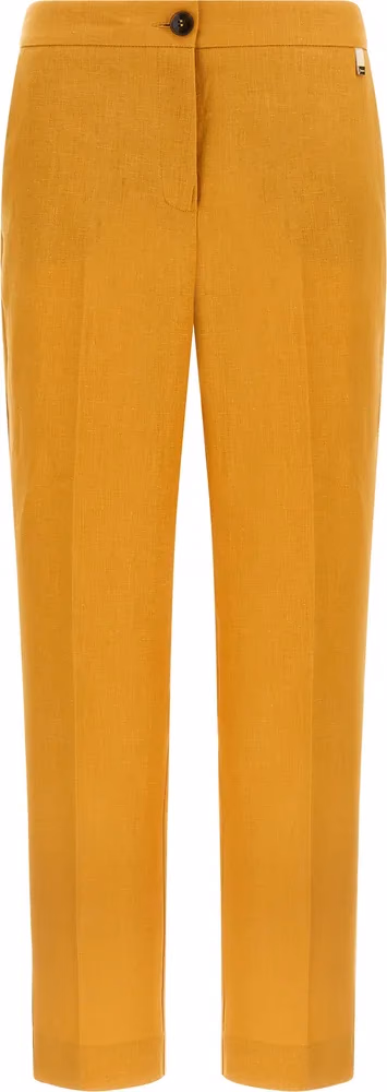 Herno Orange Linen Casual Pants