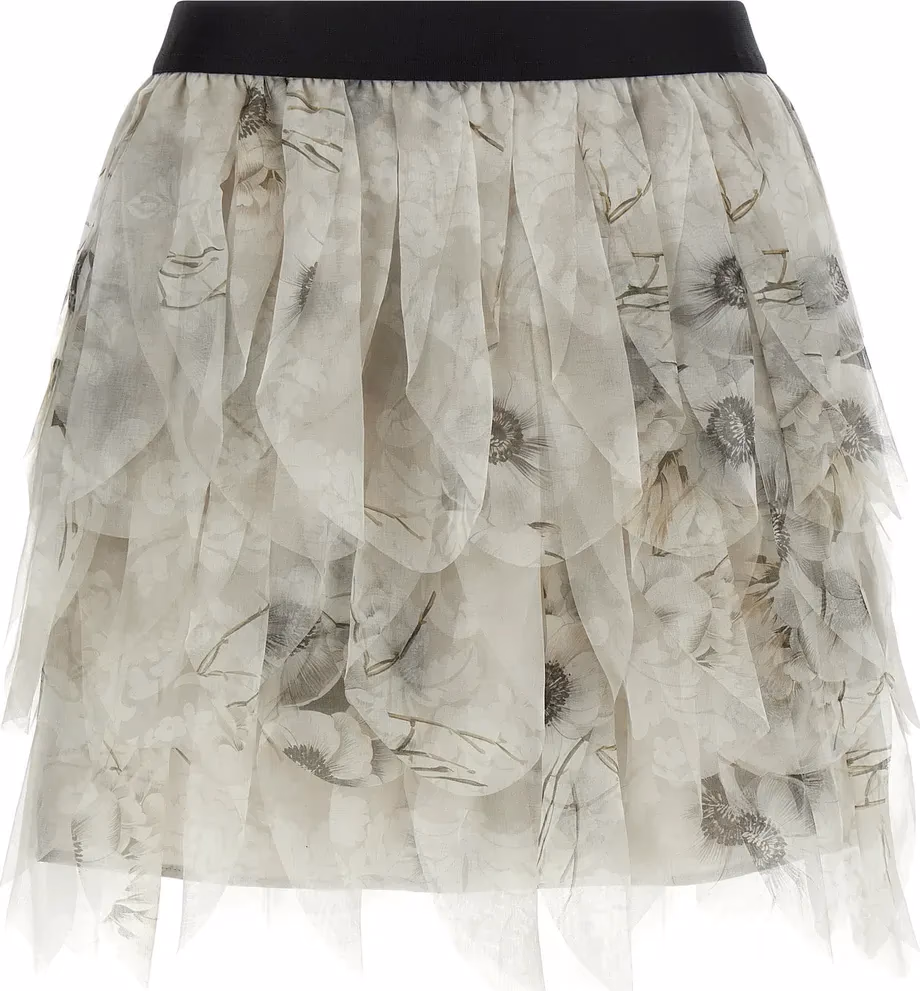Max Mara Gray Silk Long Skirt