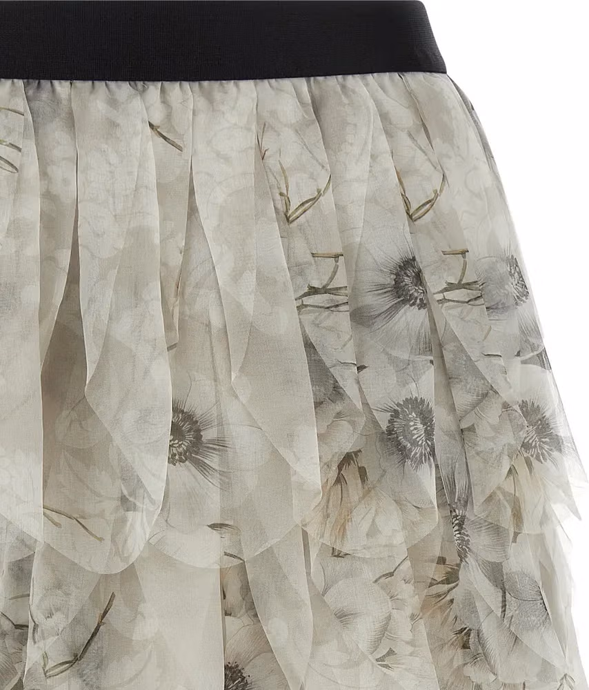 Max Mara Gray Silk Long Skirt