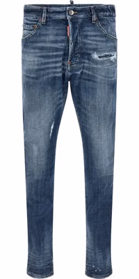 Blue Cotton Slim Fit Jeans