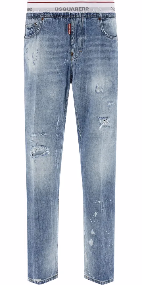Dsquared² Blue Cotton Relaxed Fit Jeans