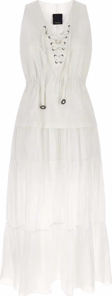PINKO White Cotton Long Dress
