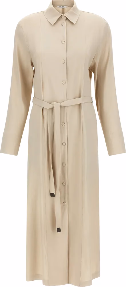 Max Mara Beige Linen Long Dress