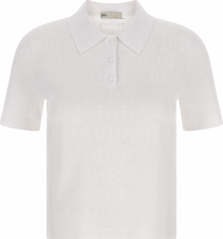 Tory Burch White Viscose Polo Shirt