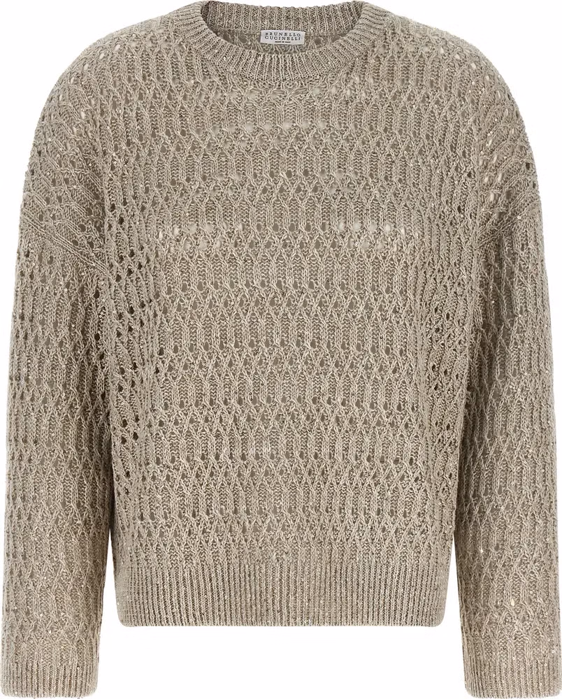Brunello Cucinelli Beige Linen Cardigan