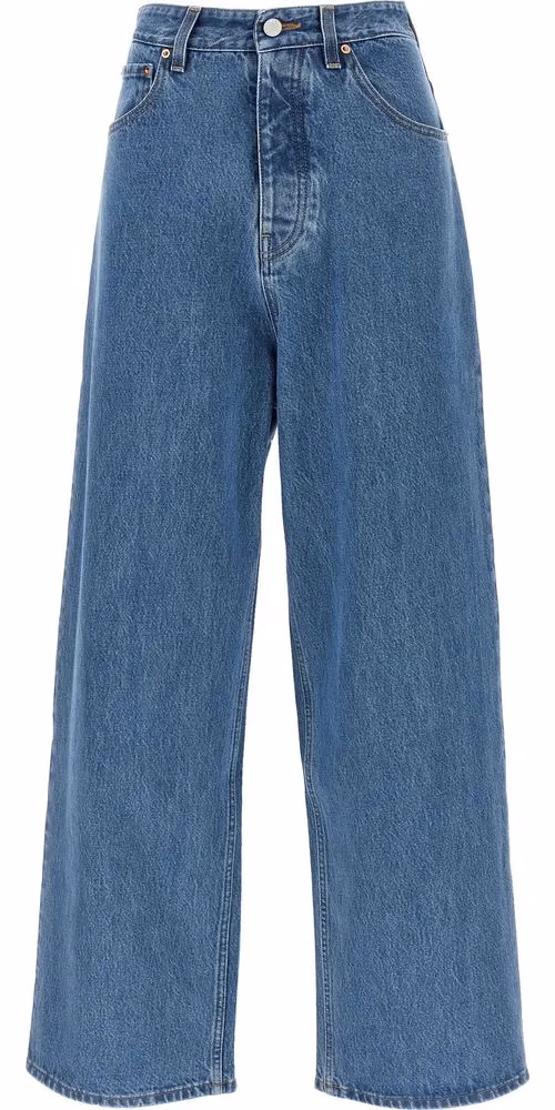 Vetements Blue Cotton Relaxed Fit Jeans