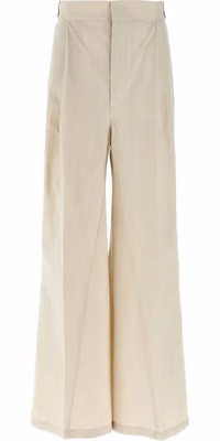 Beige Cotton Casual Pants