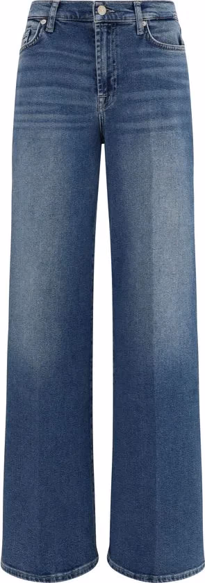 7FOR Blue Cotton Flared Jeans