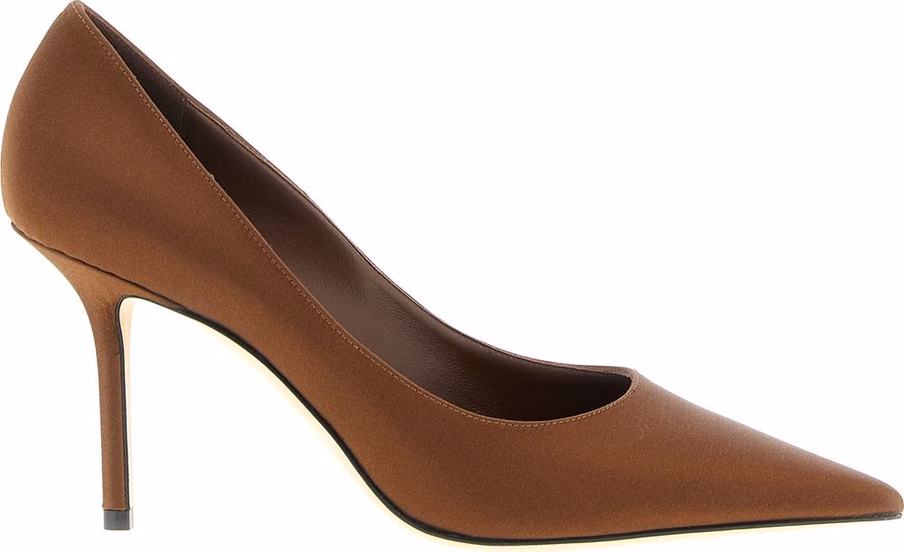 Jimmy Choo Brown Tencel High Heel Pumps