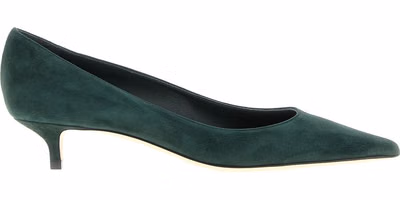 Bicolor Leather Mid Heel Pumps