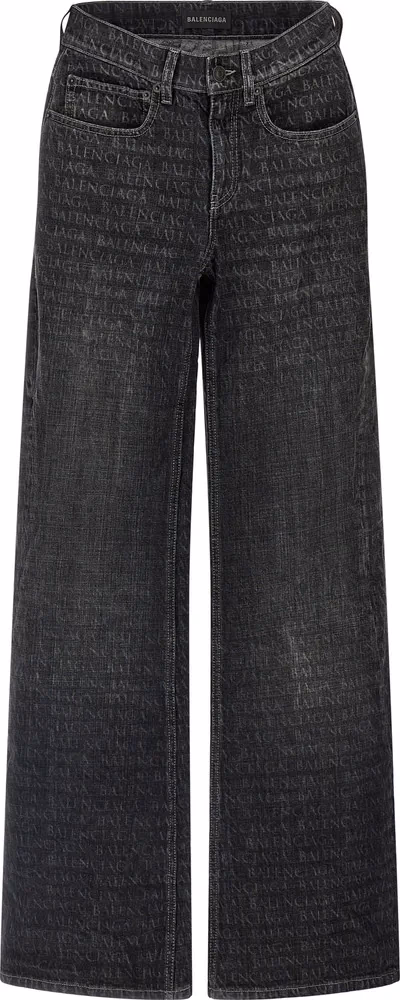 Balenciaga Black Cotton Flared Jeans