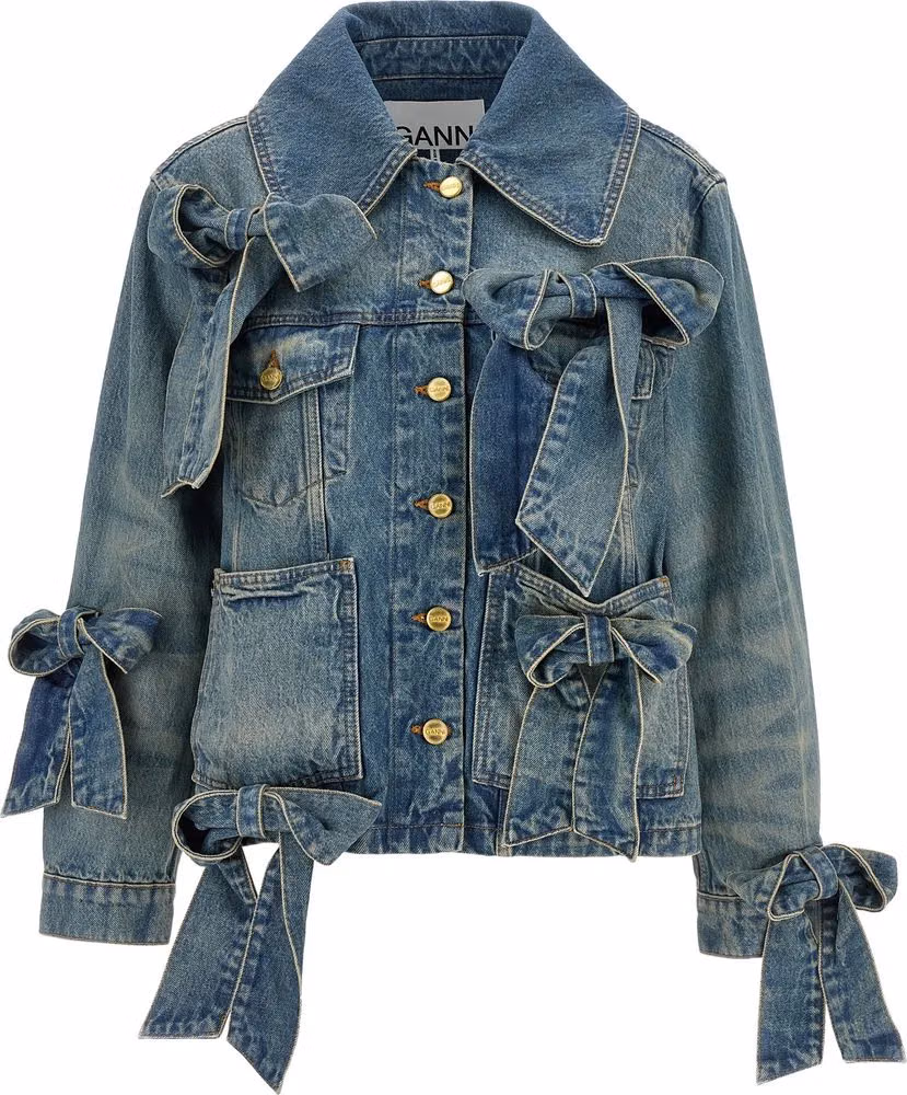 Ganni Blue Organic Cotton Denim Jacket