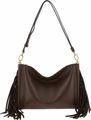 Brown Lamb Leather Shoulder Bag