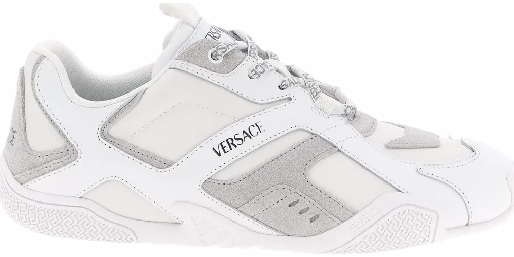 Versace White Calfskin Athletic Sneakers